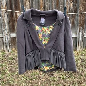 Feminine ruffle blazer.